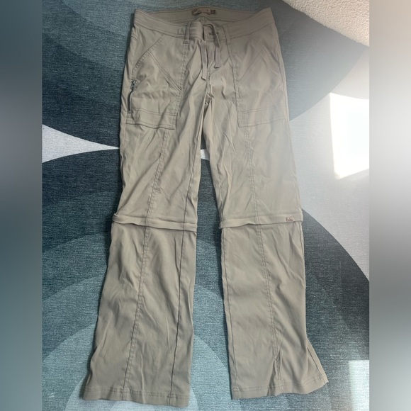 Prana Women Convertible Outdoors Khaki Hiking Pants size 8, 9” rise gorpcore - Picture 4 of 11
